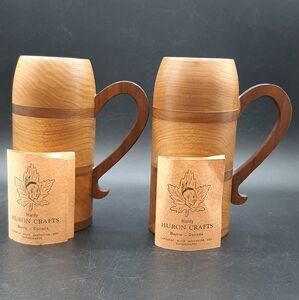 Hardy Huron Crafts Hand Crafted Wooden Mugs Barrie Ontario Butternut Walnut Wood